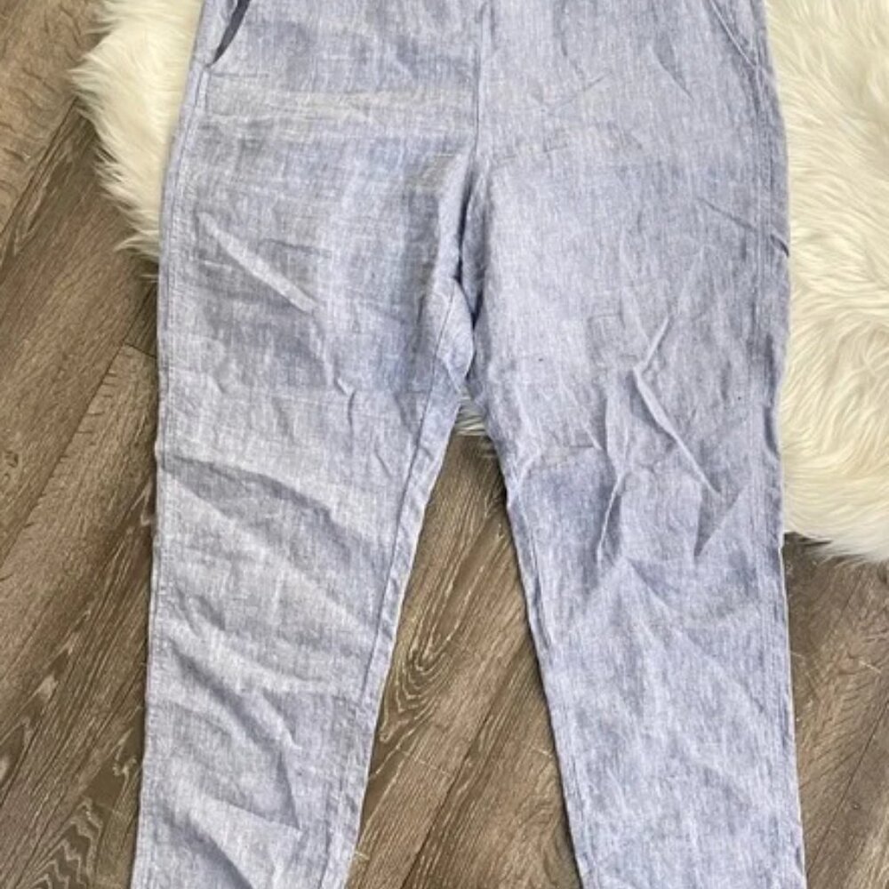 J.Jill linen pants pull long elastic waist lounge - Picture 2 of 7